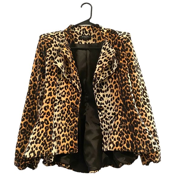 Anthropologie Beulah Leopard Print Fitted Blazer L - Picture 4 of 9